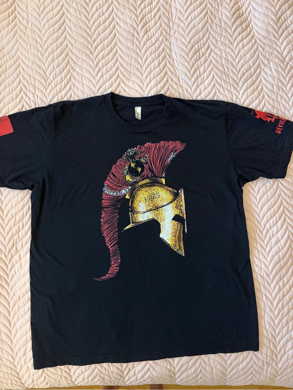 Evil Dog Shirts Spartan Helmet USMC Marine Corps T-Shirt XL Made USA